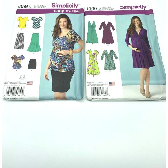 Simplicity and Butterick patterns Maternity sizes 8-16,‎ set of 4 - Picture 2 of 3